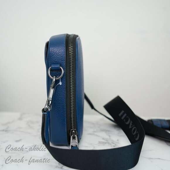 NWT Coach CL948 Stanton Crossbody Bag In Refined Pebble Leather Deep Blue - Picture 4 of 12